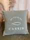 Coussin Du Côté de Cassis kaki 42x42cm