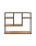 Étagère Eszential Pomax Naturel Noir Bois de Pin Métal 100x30x80cm