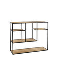 Étagère Eszential Pomax Naturel Noir Bois de Pin Métal 100x30x80cm