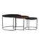 Tables Basses Yuli Noire / Dorée / Noire S/3 D75xH50cm