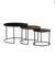 Tables Basses Yuli Noire / Dorée / Noire S/3 D75xH50cm
